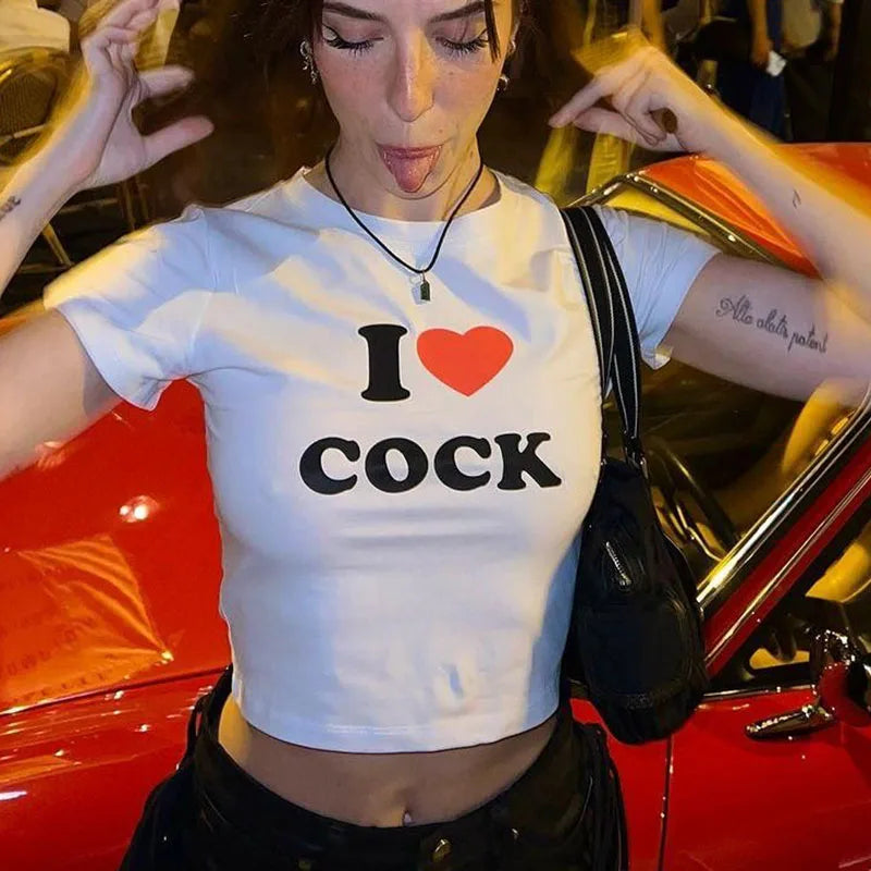 I Love Cock Crop Top