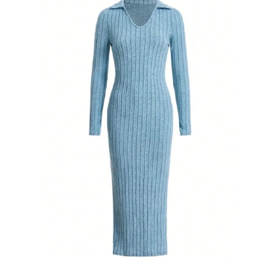 Basic Slim Fit Long Sleeve Dress