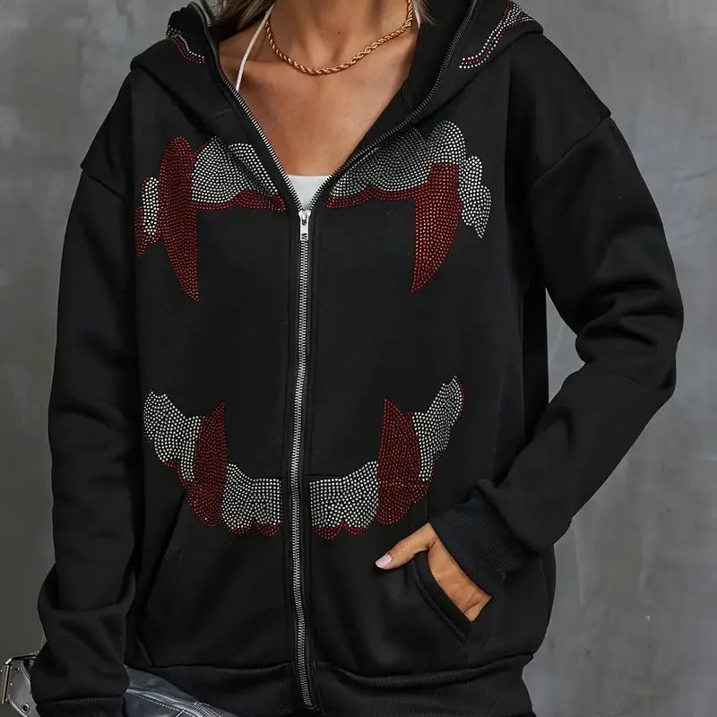 Teeth Zip Up Hoodie