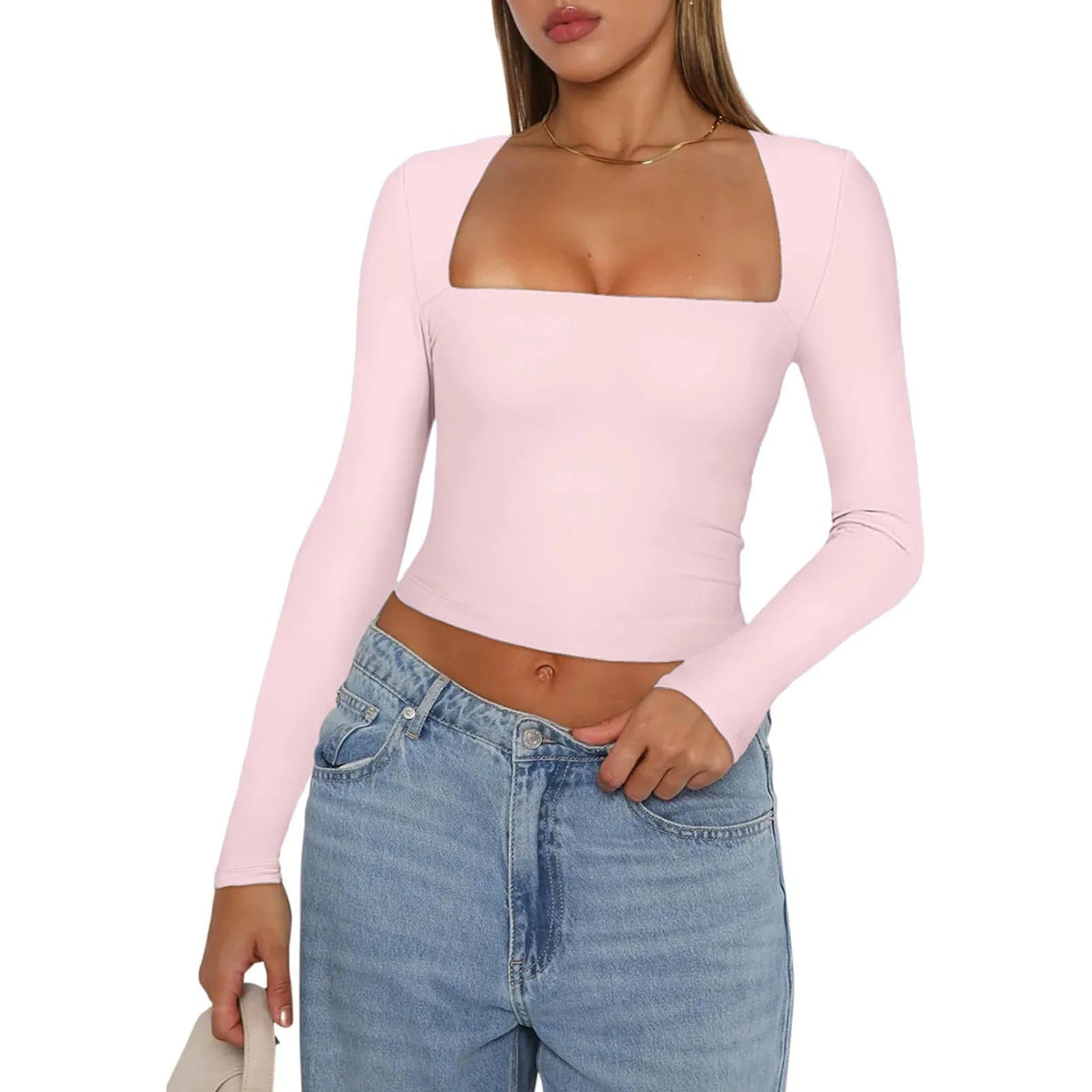 Slim Fit Square Neck Crop Top