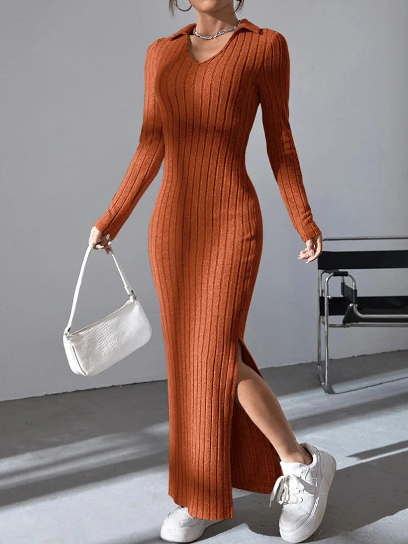 Basic Slim Fit Long Sleeve Dress