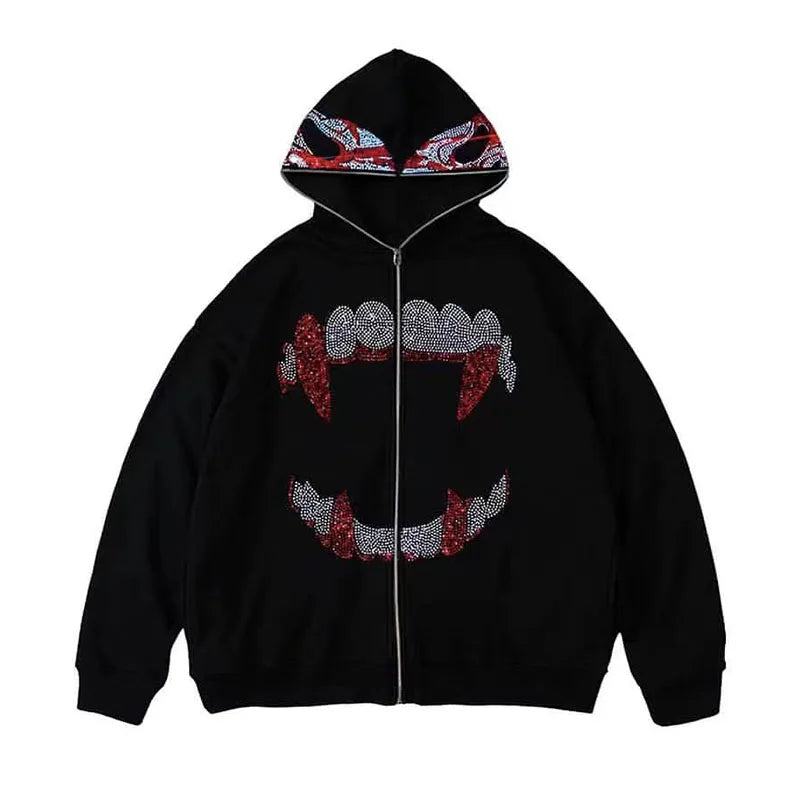 Teeth Zip Up Hoodie