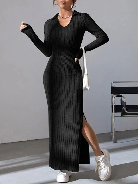 Basic Slim Fit Long Sleeve Dress